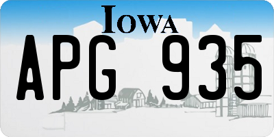 IA license plate APG935