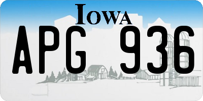 IA license plate APG936