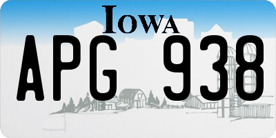 IA license plate APG938
