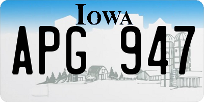IA license plate APG947