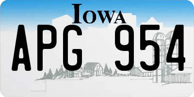 IA license plate APG954
