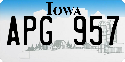 IA license plate APG957