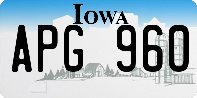 IA license plate APG960