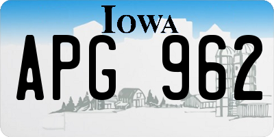 IA license plate APG962