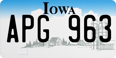 IA license plate APG963