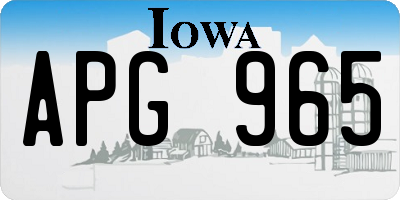 IA license plate APG965