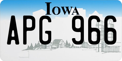IA license plate APG966