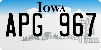 IA license plate APG967