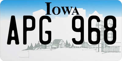 IA license plate APG968