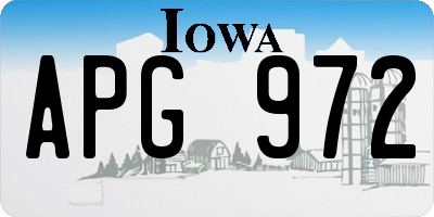 IA license plate APG972