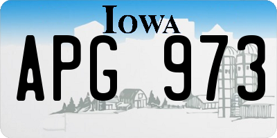 IA license plate APG973