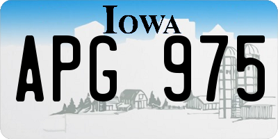 IA license plate APG975