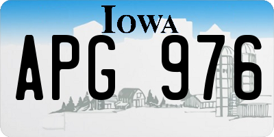 IA license plate APG976