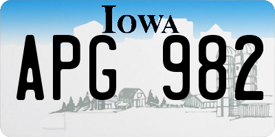 IA license plate APG982