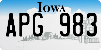 IA license plate APG983