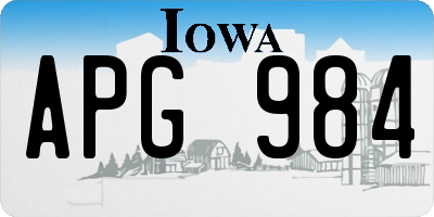 IA license plate APG984