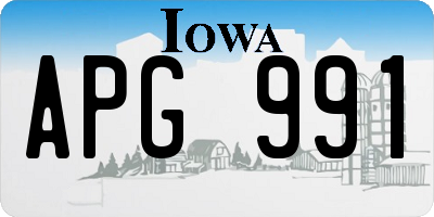 IA license plate APG991