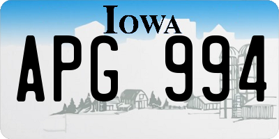 IA license plate APG994