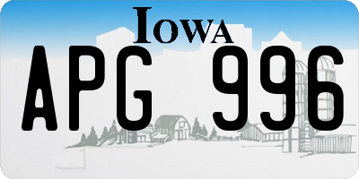 IA license plate APG996