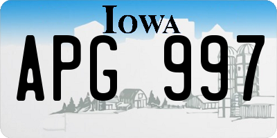 IA license plate APG997