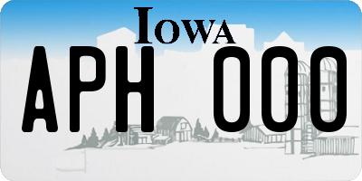 IA license plate APH000