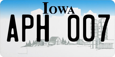 IA license plate APH007