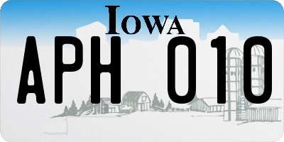 IA license plate APH010