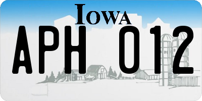 IA license plate APH012