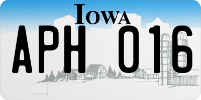 IA license plate APH016