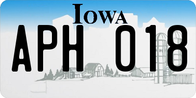 IA license plate APH018