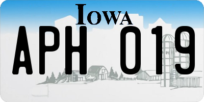 IA license plate APH019
