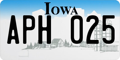 IA license plate APH025