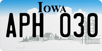 IA license plate APH030