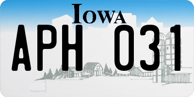 IA license plate APH031
