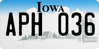 IA license plate APH036