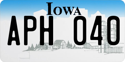 IA license plate APH040