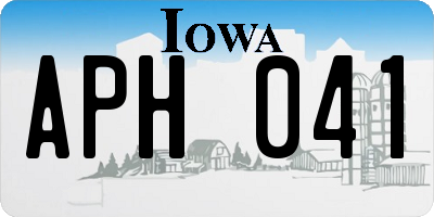 IA license plate APH041