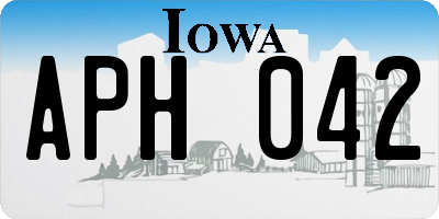 IA license plate APH042