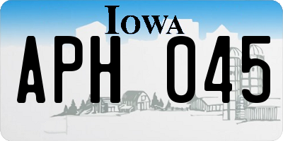 IA license plate APH045