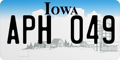 IA license plate APH049