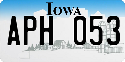 IA license plate APH053