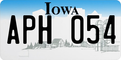IA license plate APH054