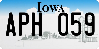 IA license plate APH059