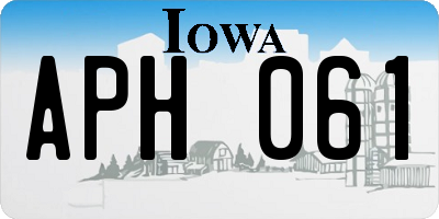 IA license plate APH061