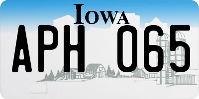 IA license plate APH065