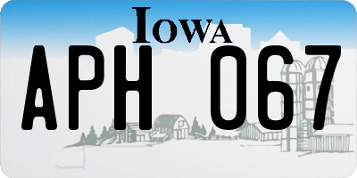 IA license plate APH067
