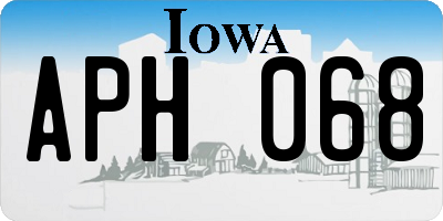 IA license plate APH068