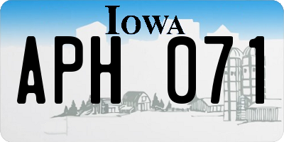 IA license plate APH071