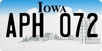 IA license plate APH072