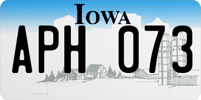 IA license plate APH073